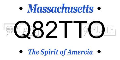 Q82TTO Massachusetts License Plate