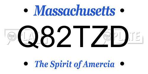 Q82TZD Massachusetts License Plate