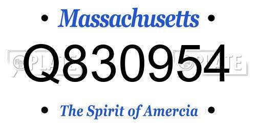 Q830954 Massachusetts License Plate
