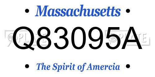 Q83095A Massachusetts License Plate