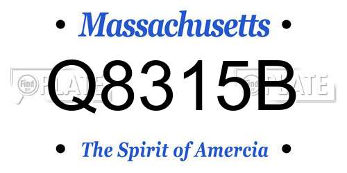 Q8315B Massachusetts License Plate