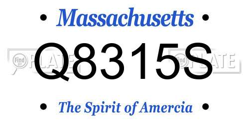 Q8315S Massachusetts License Plate