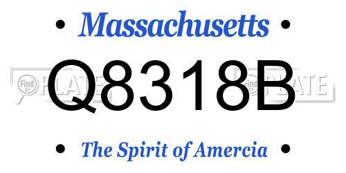 Q8318B Massachusetts License Plate