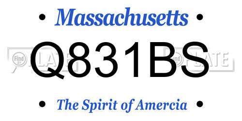 Q831BS Massachusetts License Plate