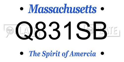 Q831SB Massachusetts License Plate