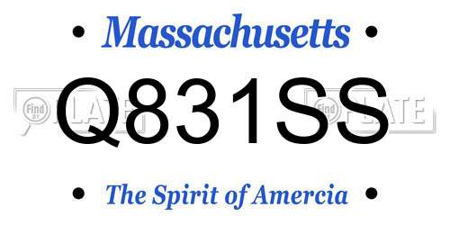Q831SS Massachusetts License Plate