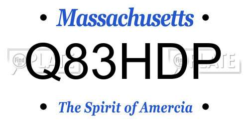 Q83HDP Massachusetts License Plate