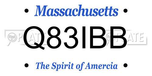 Q83IBB Massachusetts License Plate