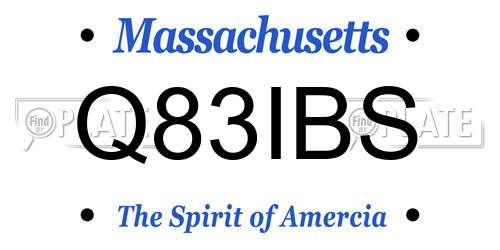 Q83IBS Massachusetts License Plate