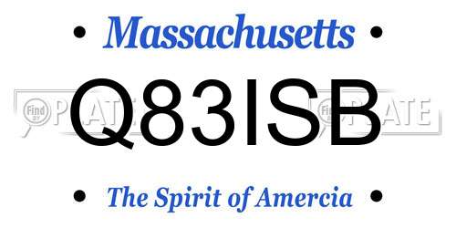 Q83ISB Massachusetts License Plate