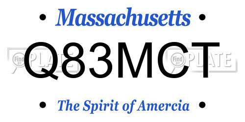 Q83MCT Massachusetts License Plate