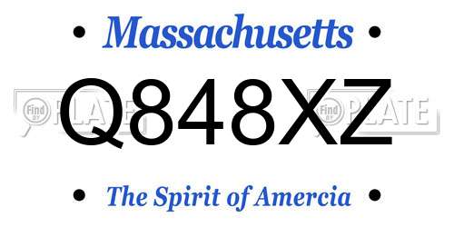 Q848XZ Massachusetts License Plate