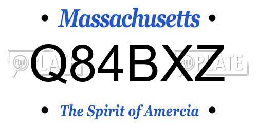 Q84BXZ Massachusetts License Plate