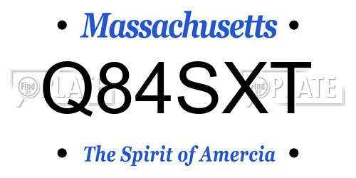 Q84SXT Massachusetts License Plate