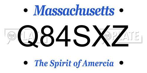 Q84SXZ Massachusetts License Plate