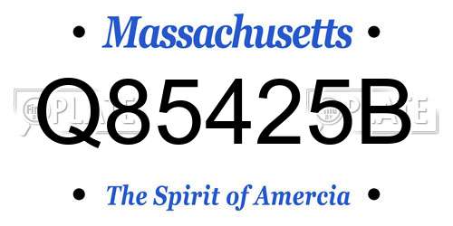 Q85425B Massachusetts License Plate