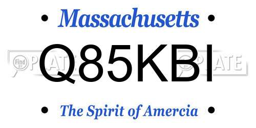 Q85KBI Massachusetts License Plate