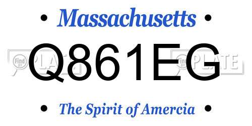 Q861EG Massachusetts License Plate