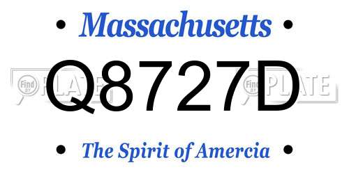 Q8727D Massachusetts License Plate