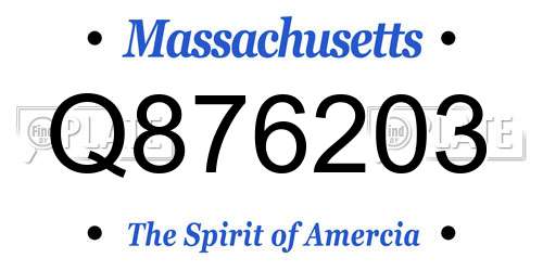 Q876203 Massachusetts License Plate