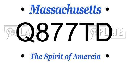 Q877TD Massachusetts License Plate