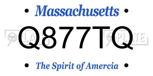 Q877TQ Massachusetts License Plate