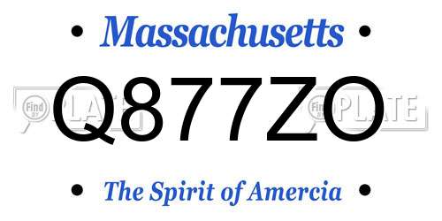 Q877ZO Massachusetts License Plate