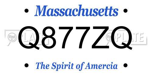 Q877ZQ Massachusetts License Plate