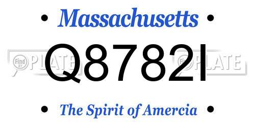 Q8782I Massachusetts License Plate