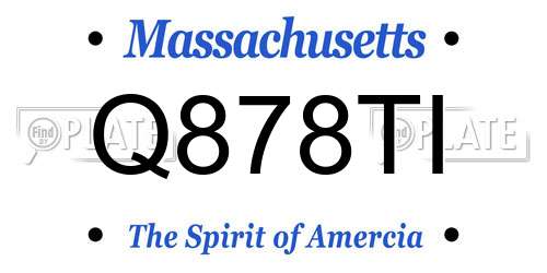 Q878TI Massachusetts License Plate