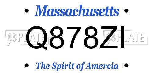 Q878ZI Massachusetts License Plate