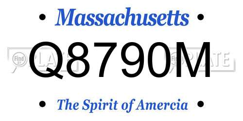 Q8790M Massachusetts License Plate