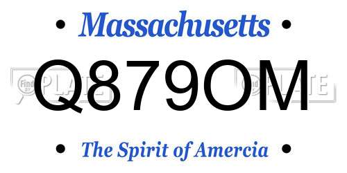 Q879OM Massachusetts License Plate