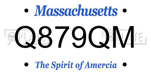 Q879QM Massachusetts License Plate