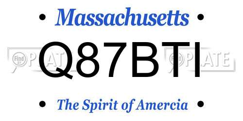 Q87BTI Massachusetts License Plate