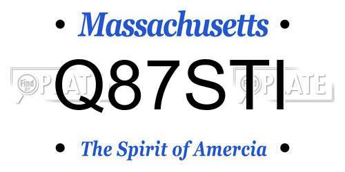 Q87STI Massachusetts License Plate