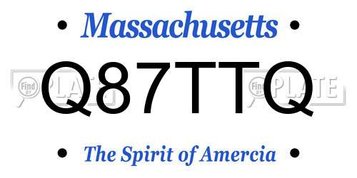 Q87TTQ Massachusetts License Plate