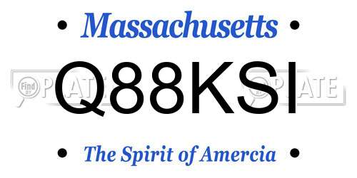 Q88KSI Massachusetts License Plate