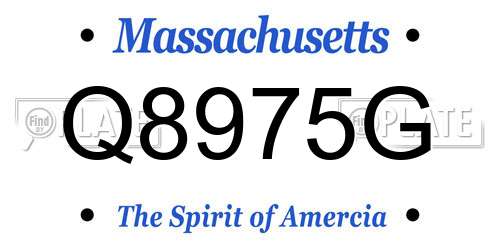 Q8975G Massachusetts License Plate