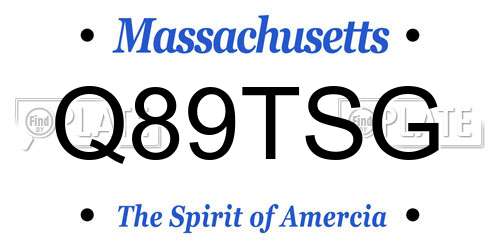 Q89TSG Massachusetts License Plate