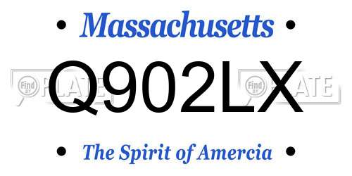 Q902LX Massachusetts License Plate
