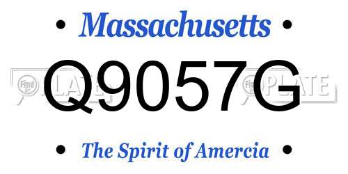 Q9057G Massachusetts License Plate