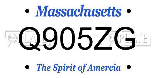 Q905ZG Massachusetts License Plate