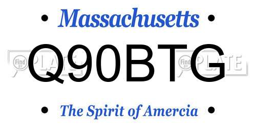 Q90BTG Massachusetts License Plate