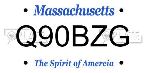 Q90BZG Massachusetts License Plate
