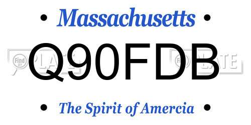 Q90FDB Massachusetts License Plate