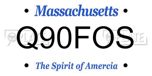 Q90FOS Massachusetts License Plate
