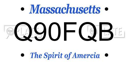 Q90FQB Massachusetts License Plate