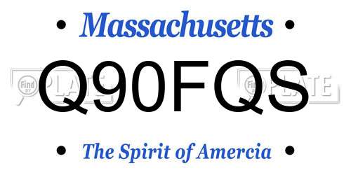 Q90FQS Massachusetts License Plate