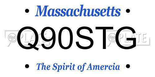 Q90STG Massachusetts License Plate